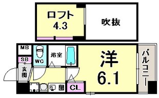 エステムコート三宮駅前ラ・ドゥーの物件間取画像